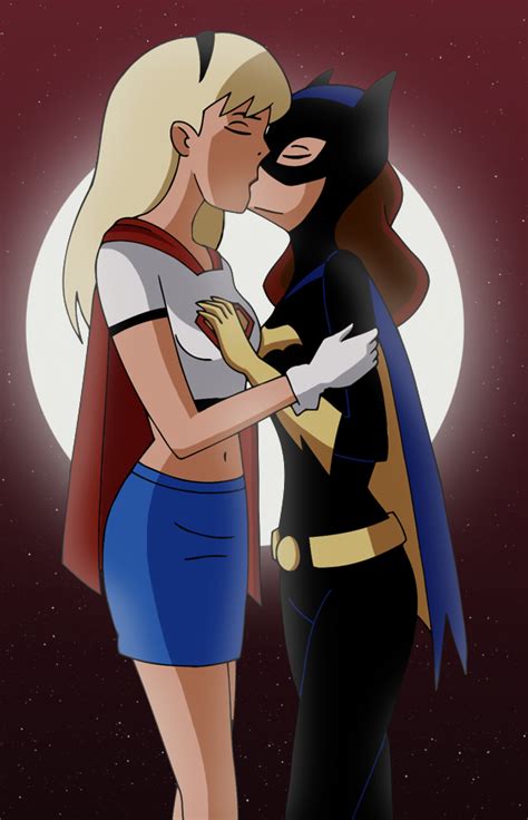 Supergirl Kisses Batgirl By Glee On