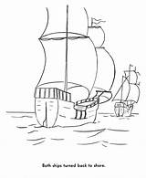Coloring Pages Mayflower Pilgrims Thanksgiving Story Drawing Port Pilgrim Ship First Speedwell History Sheets Came Return Printables Drawings Usa Go sketch template