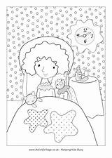 Colouring Girl Bed Sick Little Pages Well Soon Village Activity Explore Activityvillage sketch template