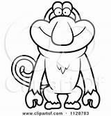 Proboscis Monkey Coloring Designlooter Outlined Thoman Cory Clipart Vector Cartoon Happy sketch template