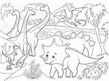 Coloring Dinosaurs Nature Dinosaurios Dibujos Kleurplaat Dinosauri Dinosaur Dieren Bianco Bambini Pterodactyl Zentangle Colorare Recortar sketch template