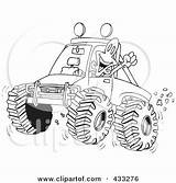 Mud Truck Coloring Clipart Line Illustration 4wheeling Excited Man His Through 4x4 Royalty Toonaday Cartoon Wheeling Rf Clip Poster Print sketch template
