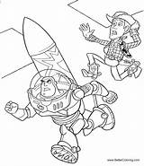 Buzz Lightyear Coloring Pages Running Printable Kids sketch template