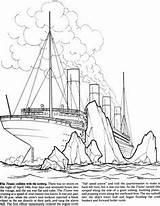 Titanic Coloring Pages Color Ship Drawing Printable Colouring Iceberg Sheets Kids Print Rms Doverpublications Adult Sinking Easy Printables Boats Dover sketch template