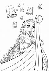 Coloring Rapunzel Lanterns Flynn Entitlementtrap Tangled sketch template