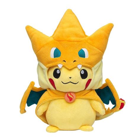 Pokemon Center Pikachu Plush Doll Mega Charizard Y Stuffed Toy 10 Inch