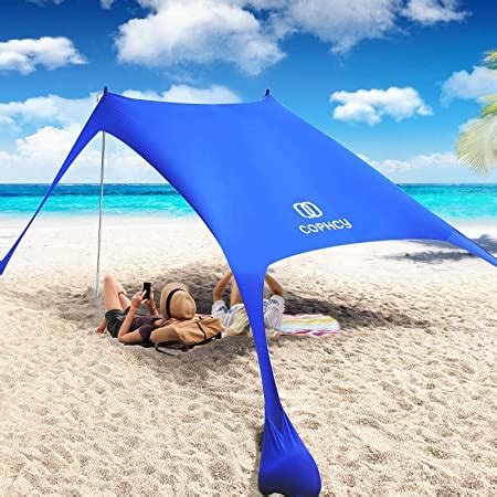 amazoncom pop  beach tent sun shelter cophcy portable beach canopy upf  sand shovel