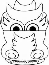 Dragon Chinese Coloring Head Face Template Year Drawing Kids Dragons Simple Children Lion Craft Clipart Pages Crafts Cliparts Mask Paper sketch template