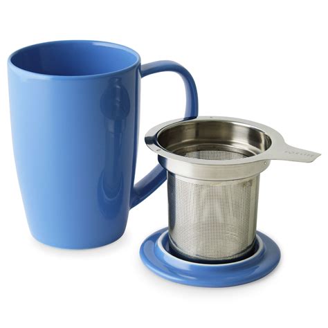 Curve Tall Tea Mug With Infuser And Lid Various Colors