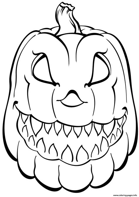 scary pumpkin halloween coloring page printable