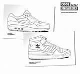 Sneakers Adidas Printables Template Kids Logo Outline Preschool Nike Cool Sketch Pages Grown Ups sketch template