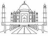 Mahal Taj Coloring India Pages Colouring Sketch Gate Wonder 7th Color Paintingvalley Netart sketch template