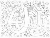 July Coloring 4th Fourth Printables 4h sketch template