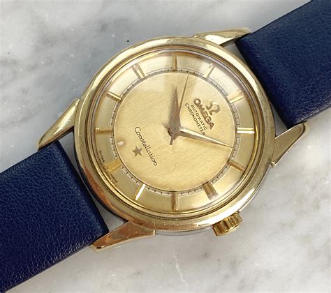 gold plated omega constellation rare stepped dial automatic vintage vintage portfolio