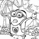 Coloring Pages Minions Banana Minion Getcolorings sketch template