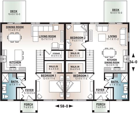 small duplex house plans  sq ft duplex house plan  elevation