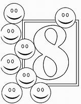 Coloring Number Printable Numbers Pages Kids Color Eight Print Life sketch template