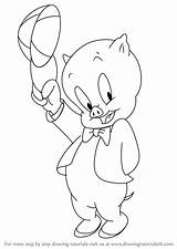Pig Porky Looney Tunes Drawingtutorials101 sketch template