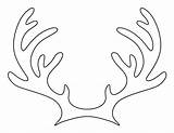Reindeer Antlers Printable Stencils Christmas sketch template