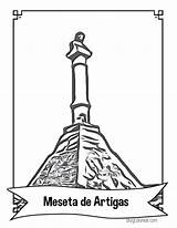 Artigas Uruguay Monumentos Monumento Cerro Piedras Homenaje Batalla Obelisco Meseta sketch template