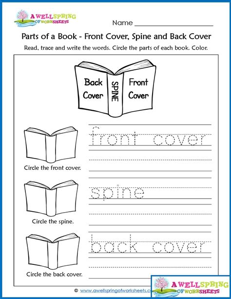 parts   book worksheet kindergarten