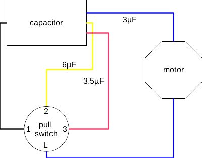 correct pull switch wiring scheme    speed ceiling fan   lead capacitor home