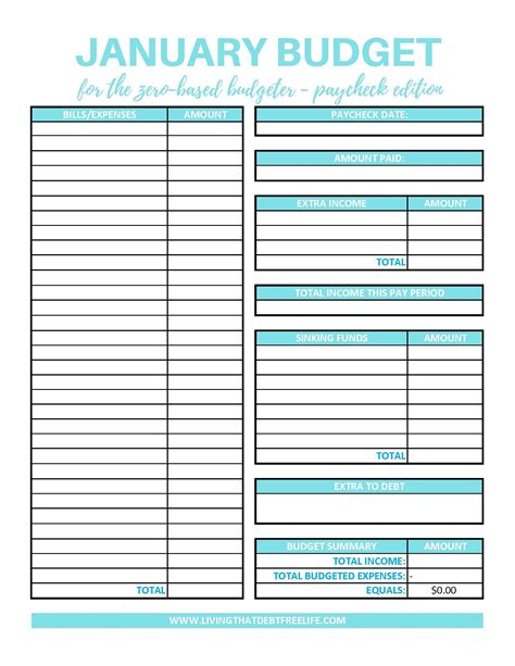 monthly budget sheets paycheck edition living  debt  life