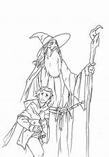 Gandalf Frodo Drawing Getdrawings sketch template