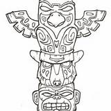 Totem Poles Coloring Terrifying Animal sketch template