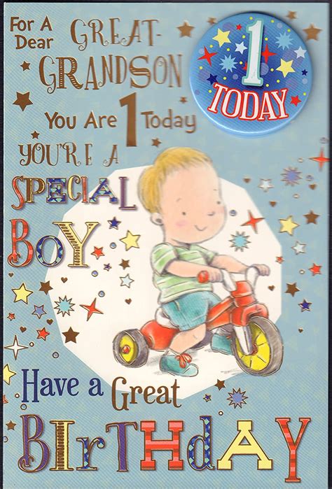 Great Grandson 1st Birthday Card For A Dear Great Grandson You Are