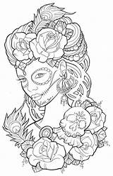 Mandala Skull sketch template