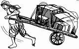 Handcart Pulling Clipground sketch template