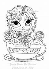 Flower Pages Coloring Zinnia Pot Digi Stamp Pretties Available Lacy Sunshine Choose Board sketch template