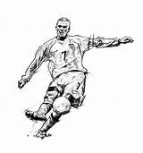 Beckham David Football Soccer Behance Players sketch template