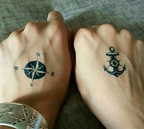 Pin By Ryan Stead On Cute Couple Tattoos Compass Tattoo Design Hand