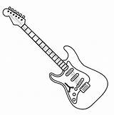 Guitar Electric Coloring Drawing Pages Outline Line Printable Simple Bass Book Print Guitars Kids Drawings Sketch Instruments Saxophone Playing Search sketch template