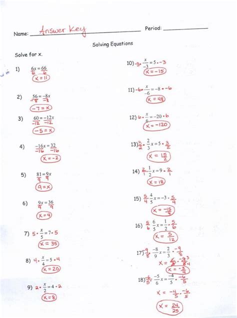 solving multi step equations worksheet answers worksheet works