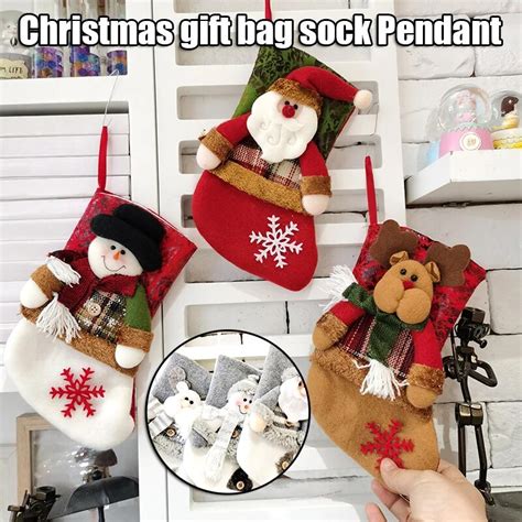 kerst sokken gift bag multipurpose kerstboom opknoping decoratie thuis woonkamer slaapkamer