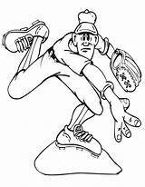 Pitcher Honkbal Kleurplaten Beisbol Werper Kleurplaat Pitchers Deporte Malvorlage Animaatjes Stimmen sketch template