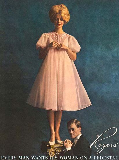 rogers lingerie woman on a pedestal chemise mad men art vintage ad art collection