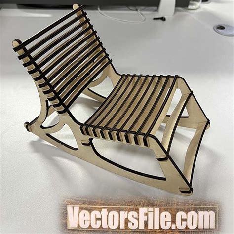 Laser Cut Wooden Puzzle Rocking Chair Template Cnc Furniture Design