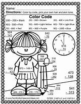 Grade Math Color 3rd Worksheets Digit Numbers Number 1000 Third Subtraction Multi Within Coloring Addition Hard Code Subtract Printables Go sketch template