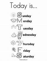 Days Monday Worksheets Twistynoodle English Minibook Noodle Sheets Twisty Built sketch template