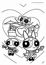 Coloring Pages Powerpuff Cartoon Girls Color Printable Character Kids Characters Sheets Sheet Found sketch template