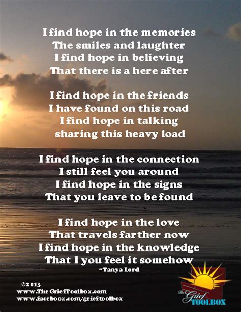 Hope A Poem The Grief Toolbox