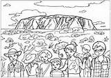Colouring Australia Coloring Uluru Pages Kids Outback Australian Rock Animals Ayres Familyholiday Related Ayers Designlooter Theme Aboriginal Printable Family Activityvillage sketch template