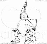 Sitting Chair Dunce Wearing Hat Boy Illustration Cartoon Royalty Djart Clipart Vector Clip sketch template