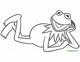Kermit Pages Frog Coloring Muppets Template Disneyclips Piggy Miss Lying Down sketch template