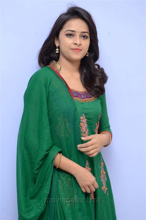 Actress Sri Divya Green Churidar Images New Movie Posters