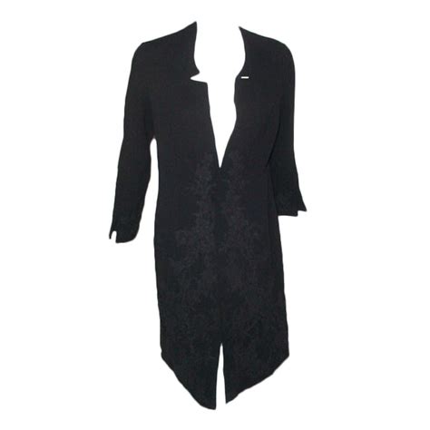 black vintage art deco coat with lace at 1stdibs